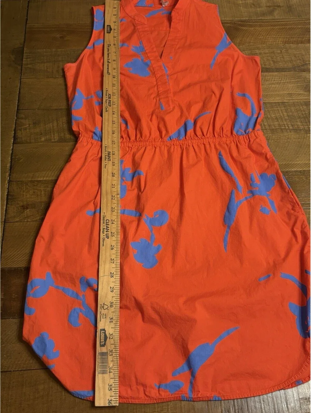 Tory Burch Garden Port Mini Shirt Sleeveless V-neck Dress Size 6 Orange